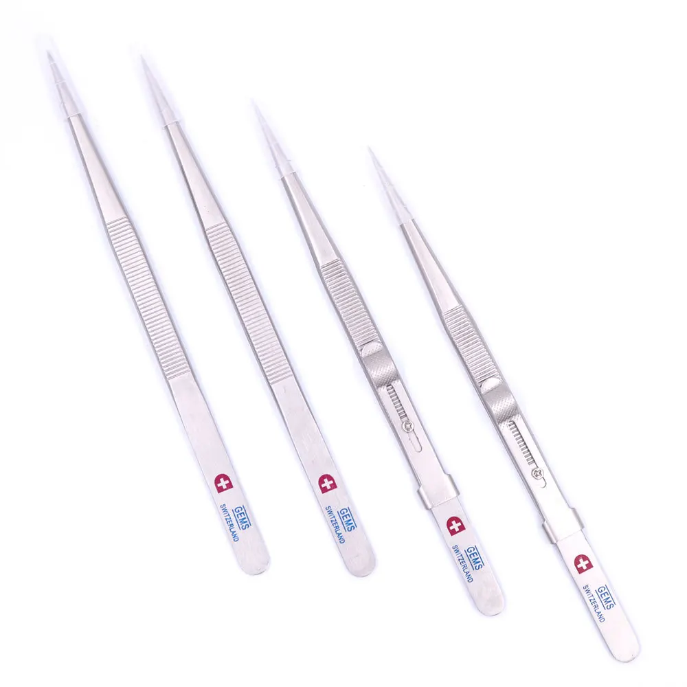 Gem Diamond Grooved Tweezers Nonslip Diamond Tweezers Jewelry Tweezers
