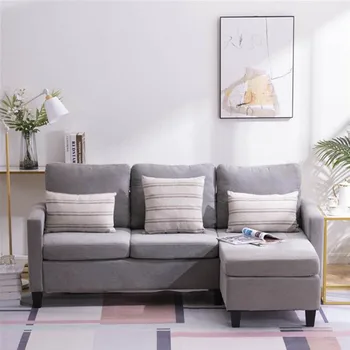 

Double Chaise Longue Combination Sofa Dark Grey Living Room Sofa set corner sofa nordic L shape sectional sofas Furniture