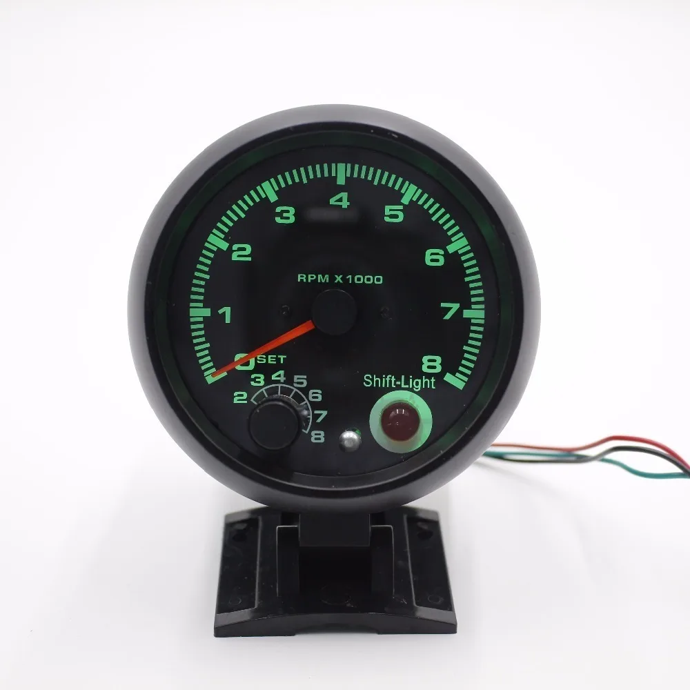 CNSPEED 80 мм Тахометр для автомобиля датчик 0 8000 об/мин подходит 4 6 8 цилиндров 7 цветов