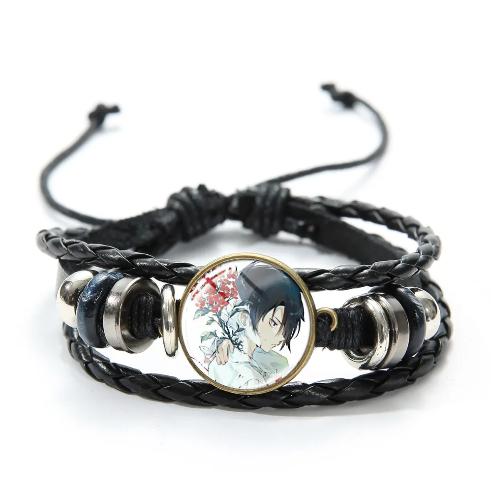SONGDA Anime The Promised Neverland Bracelet Emma Norman Ray Brothers Cartoon Charm Casual Leather Bracelet Friendship Gift