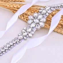 Ivory Dress Belt Sparkle Rhinestones Sash Bridal Belt Crystal Applique Bridal Belts Wedding Accessories for Women Wedding Sashes