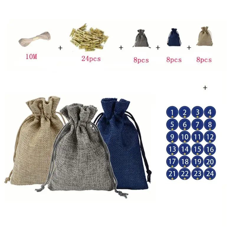 24 шт. приход Рождество Календари ЗАПОЛНЕНИЯ пакет для конфет с номер Пособия по