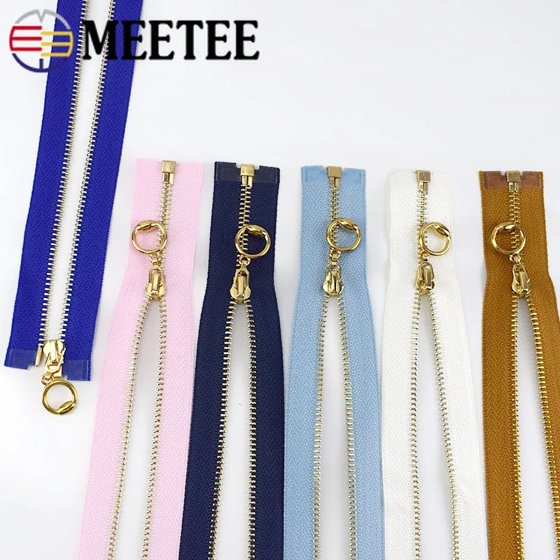Meetee 2/5 шт. 40/50/60/70 см 3# металлическая молния с открытым концом Авто замок застежка-молния DIY сумки куртка пошив костюма поделки декор аксессуары ZA053