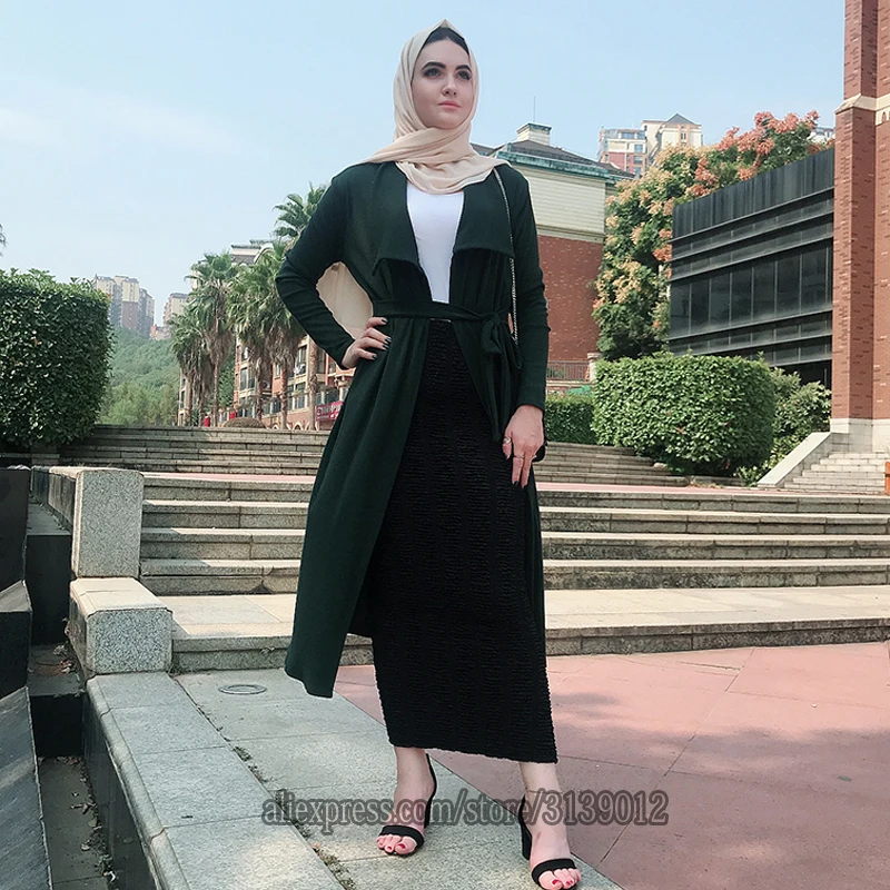 Winter Faldas Mujer Moda Abaya muslim Knitted High Waist Maxi Pencil Long Skirt Jupe Longue Femme Skirts Womens Clothing