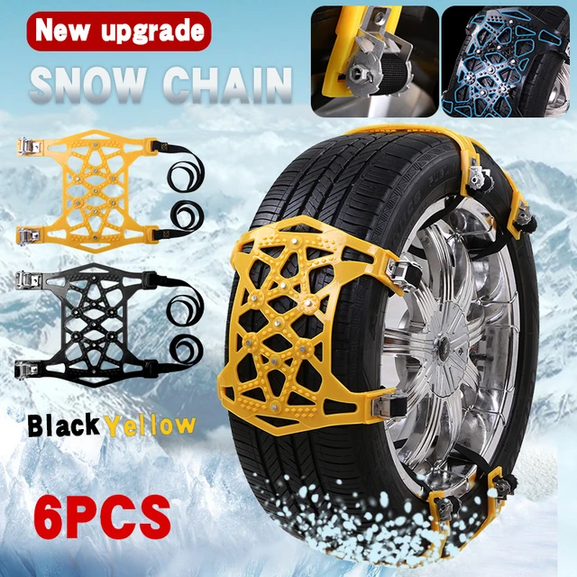 Chaînes à neige, voiture Chaînes à neige 6pcs Chaîne de voiture  antidérapante Pneu Chaîne à neige