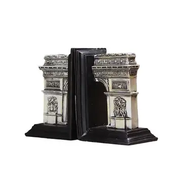 

OUNONA Ancient Roman Triomphe Arc Design Book Stand Creative Bookends Practical Decorative Book Ends Supports for Home Store