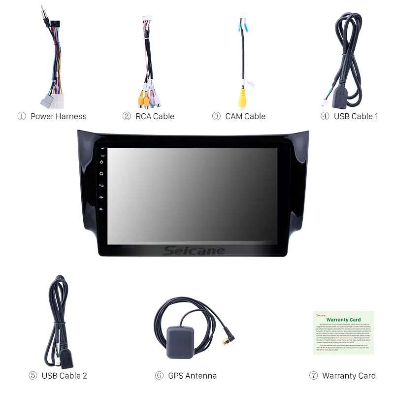 Best Seicane 10.1" Android 8.1 Touch Screen radio Bluetooth GPS Navigation system For 2012-2016 NISSAN SYLPHY Steering Wheel Control 1