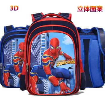 

Grade 1-6 Boys Backpack Cartoon Spider-Man Schoolbag Waterproof Backpack For Children Large Capacity Schoolbag