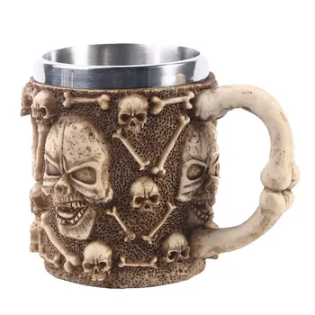 

Wine Glass Coffee Cup Wine Glass Resin Skull Cool Gift Skeleton Skull Head Home Decoration Mug