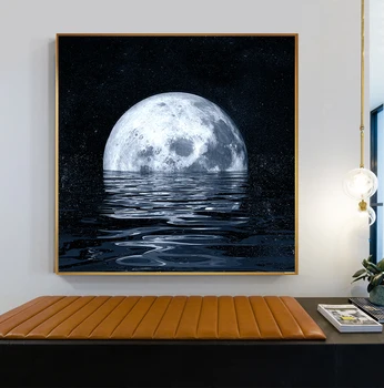 

Space Astronaut Planet Canvas Painting Moon Eclipse Posters And Print Modern Wall Art Picture For Living Room Studio Aisle Decor