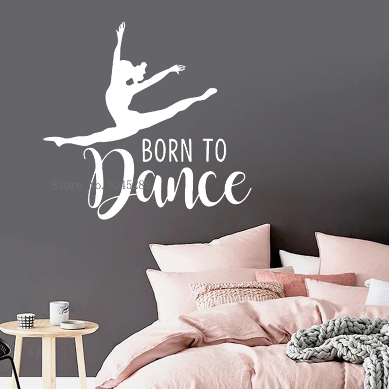 Born To Dance Wall Sticker Dance Quote and 6 Ballet Dancer Stickers 