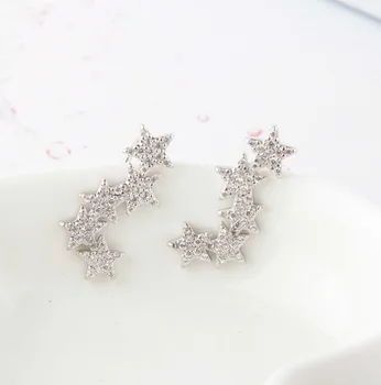 

Trendy and fashionable all star zircon Five Star Earrings