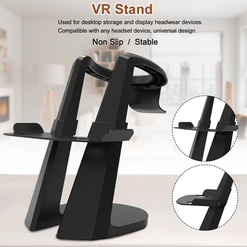

VR Headset Stand Home Stable Fixed Practical Universal Anti Friction Multifunction Display Shelf Easy Install Controllers Holder