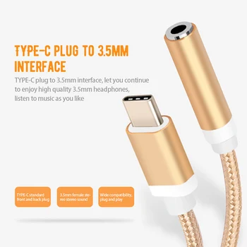

Mobile Phone Adapters Type C To 3.5mm Headphone Jack Aux Audio Adapter for HTC Bolt Samsung Galaxy S8 S9 Typec To 3.5 Mm Cable