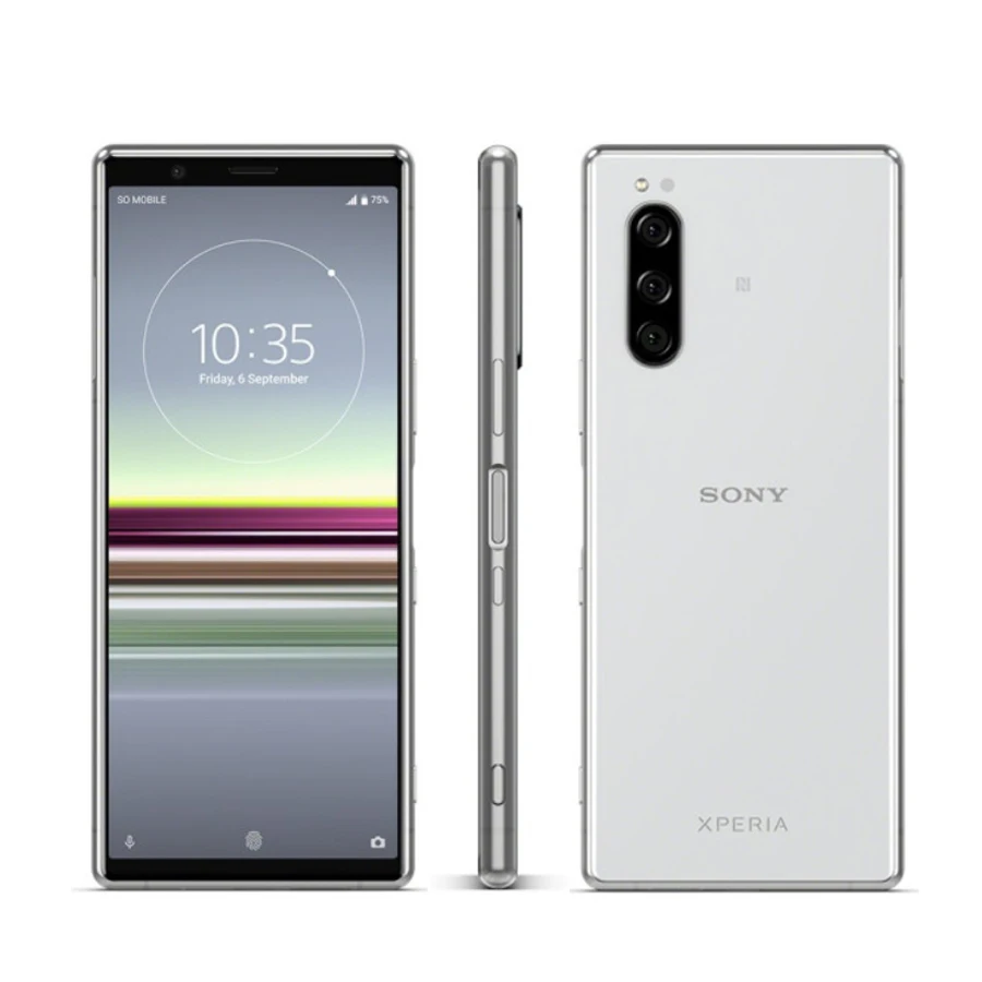 Мобильный телефон sony Xperia 5 J9210, 6,1 дюймов, 6 ГБ ОЗУ, 128 Гб ПЗУ, Восьмиядерный процессор Snapdragon 855, Android 9, сканер отпечатков пальцев, две sim-карты, смартфоны