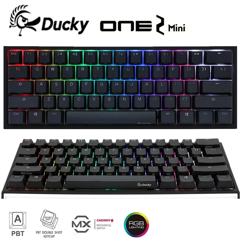 100 Original Ducky One 2 Mini V2 Mechanical Keyboard Rgb Led 60 Double Shot Pbt Gaming Keyboard Cherry Mx Switch Keyboards Keyboards Aliexpress