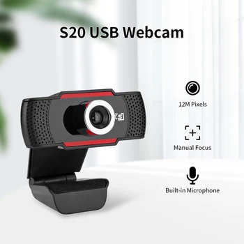 

HXSJ S20 High-definition Webcam Manual Focus Computer Camera Built-in Sound Absorbing Microphone for Desktop Computer Gaming
