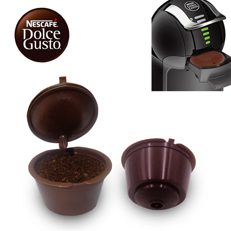 

Reusable Capsule Coffee Filter Filled Cup Multicolor Repeating Usage Nescafe Dolce Gusto Food Grade PP & 304 Stainless Steel
