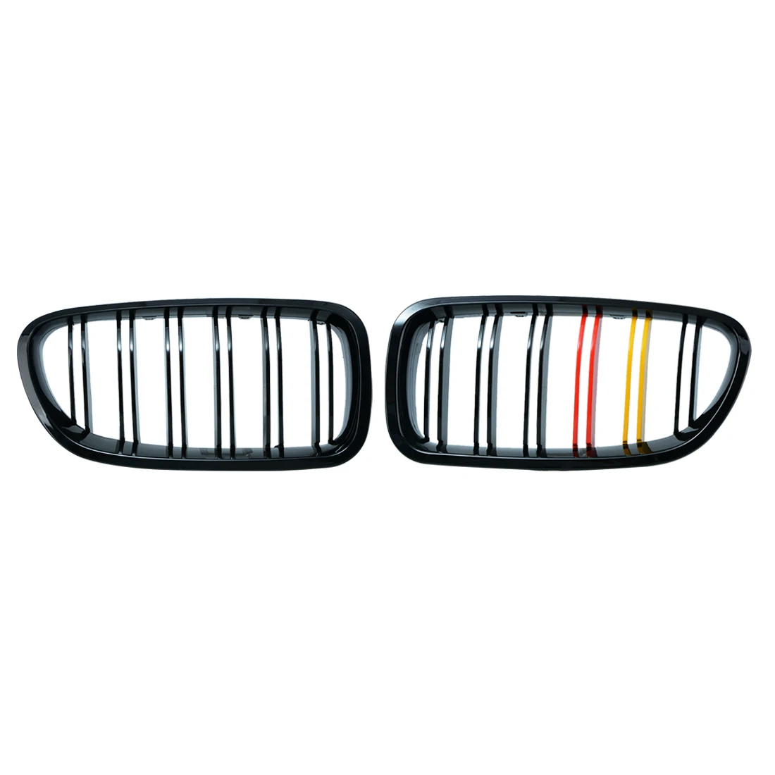 cheap 1 Pair 3 Color Carbon Fiber 2 Line M 5 Series Gloss Black Front Grille Grill For BMW 2010 2015 F10 520i 535i 550i P8