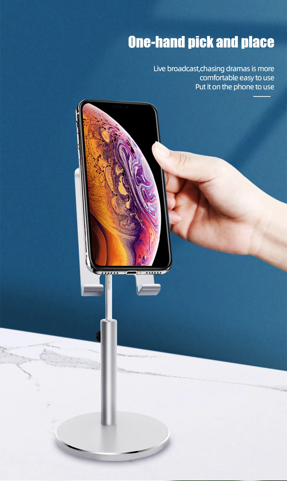 ihuigol Telescopic Phone Holder For Xiaomi mi 9 Huawei iPhone 11 8 7 iPad Universal Desktop 10.5 inches Phone Stand Lazy Bracket (4)