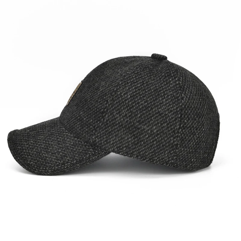 Облегающая Кепка s Dad Snapback, теплая, популярная, для мужчин,, бейсболка, утолщенная, новая, защита ушей, хлопок, зимняя, 1 шт