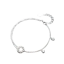 Настоящее 925 пробы, Серебряный двойной слой, Круглый браслет с подшипниками, модные ювелирные украшения для женщин, вечерние аксессуары