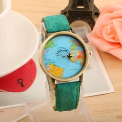 Reloj de cuarzo Unisex, cronógrafo con mapa de avión, hebilla de cinturón, marca superior, a la moda, nuevo