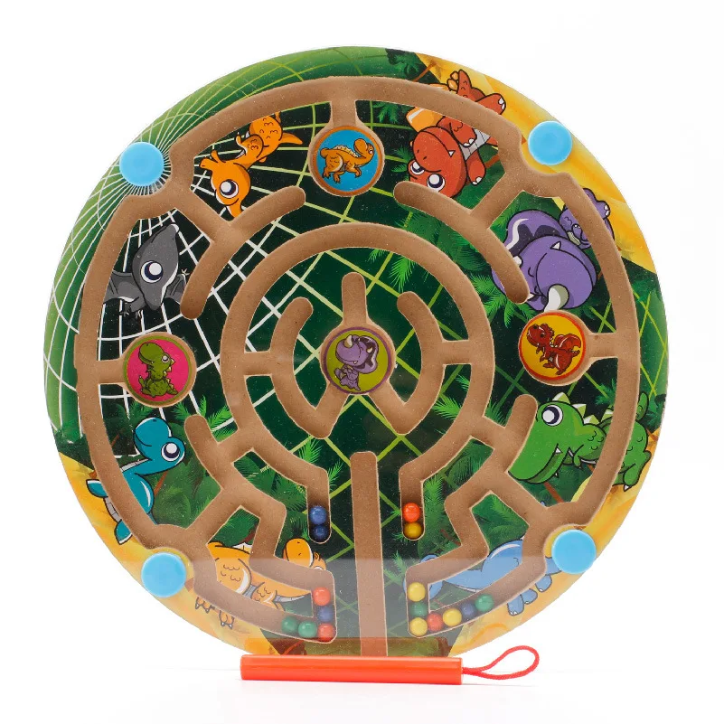 Square Maze Main Small Animals for Theme, Background Color Is Blue, Circle of Dinosaur Maze