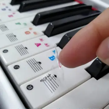 

1 set Piano Keyboard Sticker 49/61/76/88 Key Piano Keyboard Guide Music Piano Sticker Beginner helper Stave Note Sticker