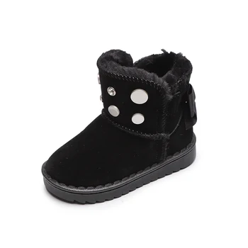 

New children’s boots snow boots, plush warmth and non-slip comfortable, soft Hook&Loop spring and autumn round head for Children