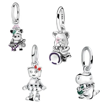 

2019 New Arrivals 925 Sterling Silver Beads Bella Bot Punk Band Charms fit Original Pandora Bracelet Women DIY Charms Jewelry