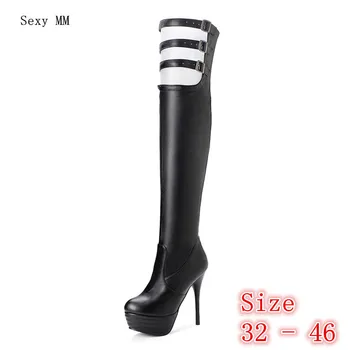 

Autumn Platform Women Over the Knee Boots High Heel Shoes Woman Thigh High Boots Small Plus Size 32 33 -40 41 42 43 44 45 46