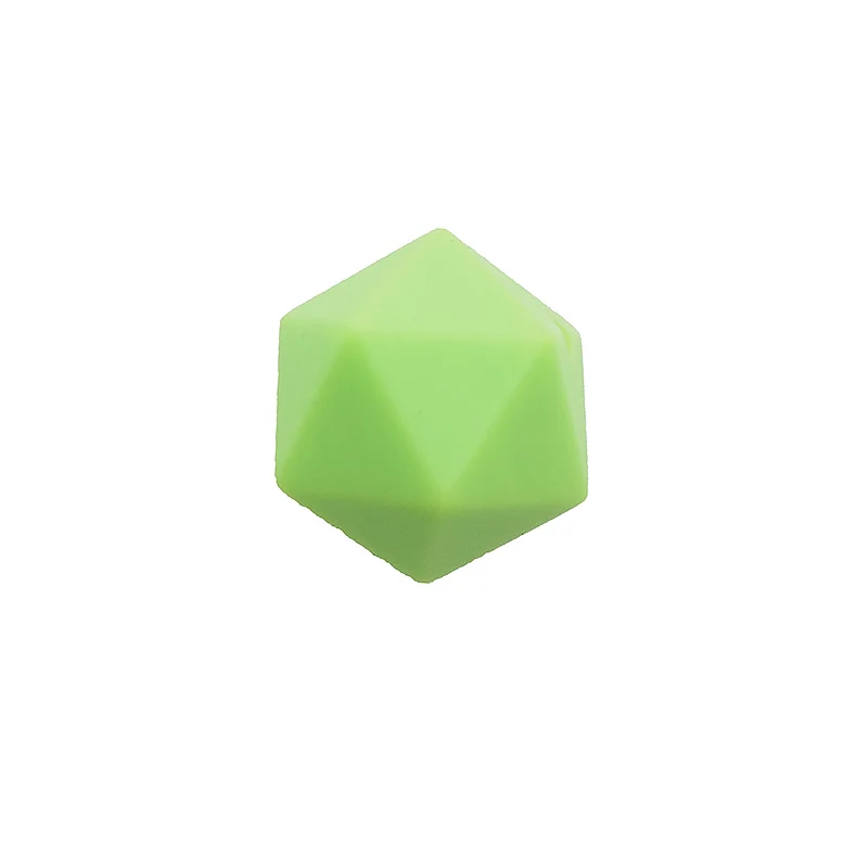 Light Green Chenkai, 100 шт., 17 мм, силиконовый икосаэдр, прорезыватель, бусины, Геометрическая бусина для детей, сделай сам, прорезыватель, ожерелье или браслет, аксессуары - Цвет: Light Green