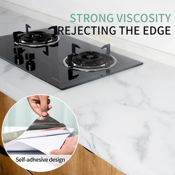 

3m/5m marble pattern wall stickers oil proof stickers waterproof and high temperature resistant kitchen home decoration