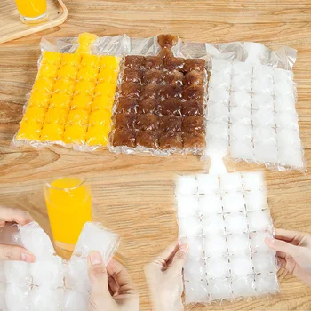 

20PCs/Set Portable Cubes Ice Maker Bag with Funnel Disposable Self Sealing Ice Cube Bag Mold Plastic Fridge Freezer Mold