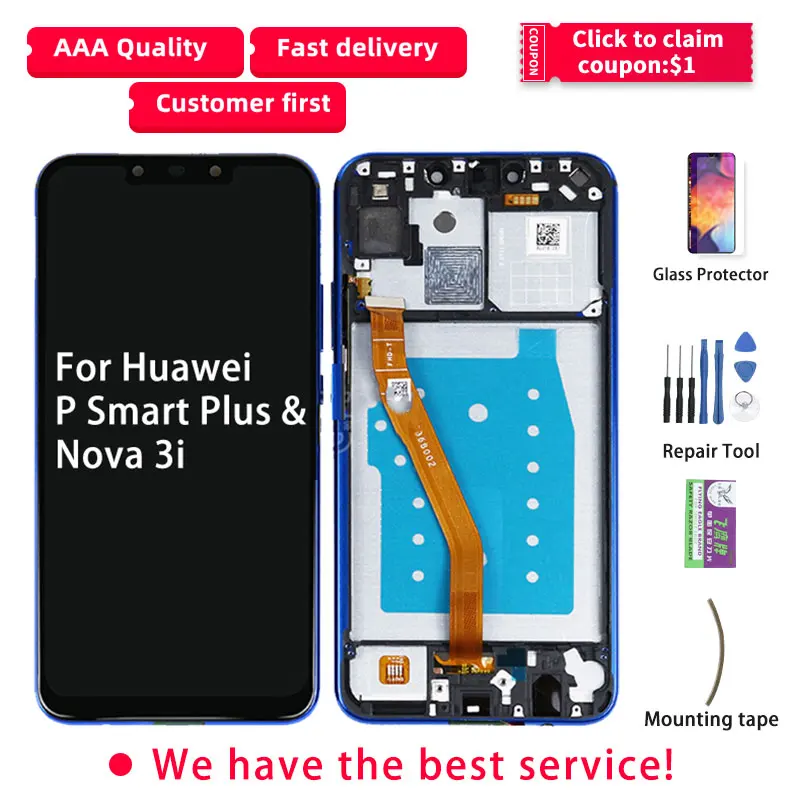 Оригинальный Для huawei Nova 3i ЖК дисплей Дисплей P Smart плюс Сенсорный экран с рамкой +