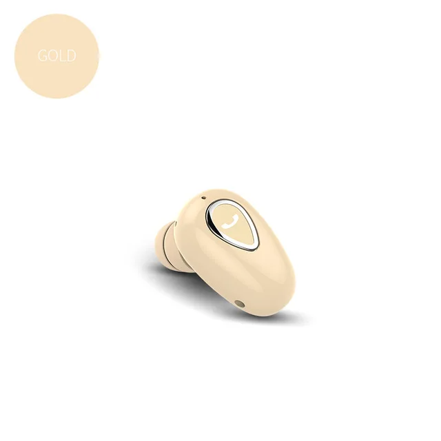 Мини Bluetooth наушники, скрытые наушники в ухо, громкая связь с микрофоном, стерео, Спортивная Bluetooth гарнитура для Android, для IOS телефонов - Цвет: Золотой