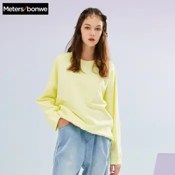 

Metersbonwe Basic Sweatshirt Female Spring Solid Color Casual Sweatshirt 2020 New Wild Comfortable O-Neck pullover Tops
