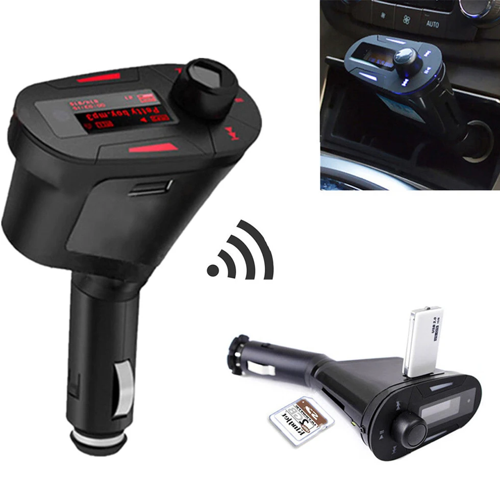 Красный беспроводной fm-передатчик модулятор USB SD дистанционный автомобильный комплект MP3 музыкальный плеер