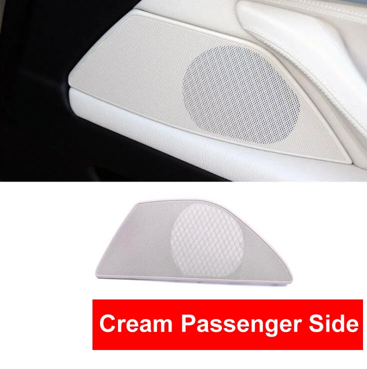 Car Styling Inner Decoration Interior Door Horn Speaker Sound Audio Cover Cap Cream Black Gray For BMW 5 Series F10 F18 5 series - Цвет: Cream passenger