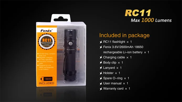Fenix RC11 перезаряжаемый ручной фонарь 1000 люмен