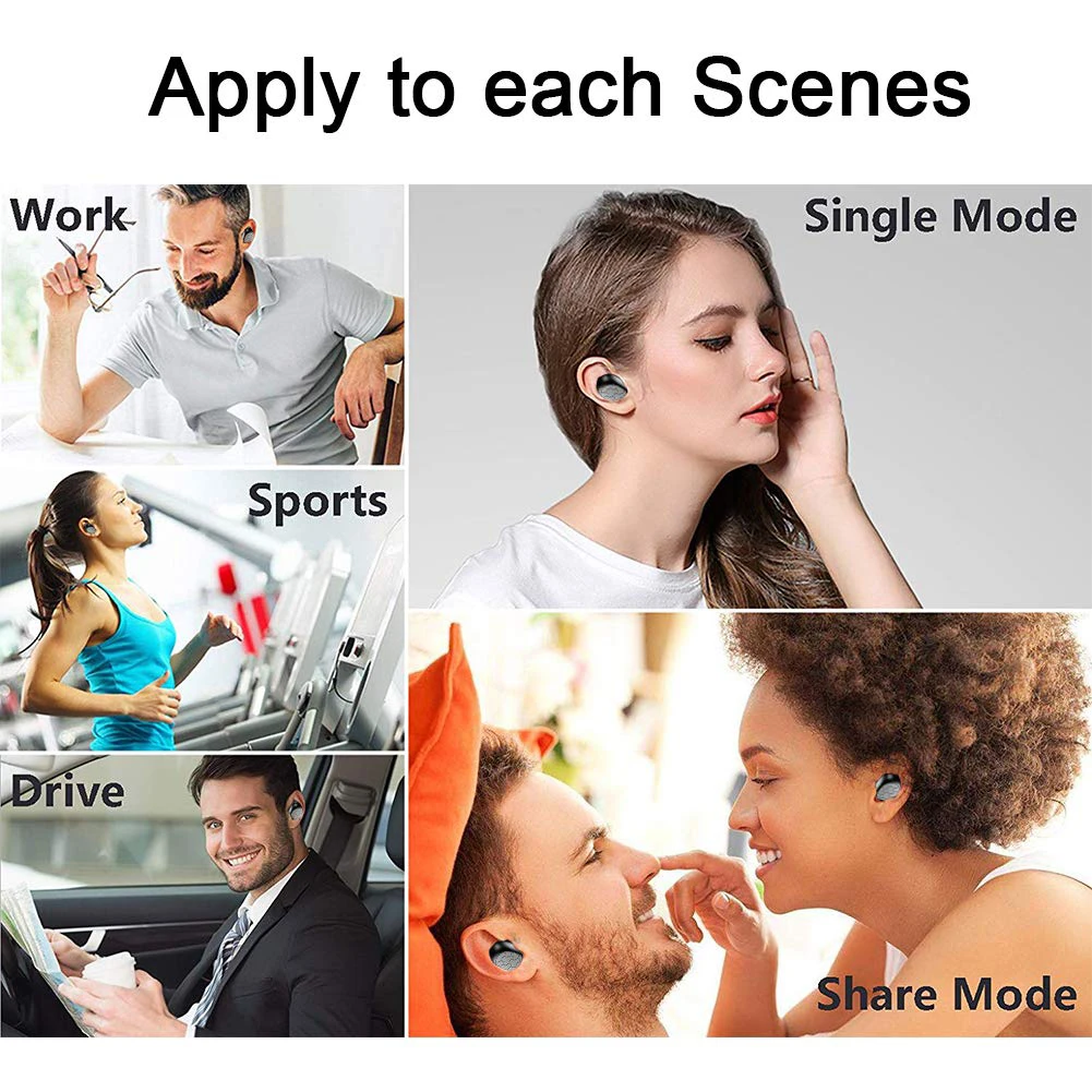 X1 TWS True Bluetooth 5.0 Mini In-Ear Earphone Stereo Wireless Earbuds Mini Waterproof Headfrees with Charging Box