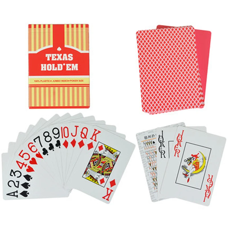 Red Texas Hold'em карты для покера из ПВХ водонепроницаемые игральные карты черный Джек пластиковая игровая карта покер настольная игровая карта 2,48*3,46 дюймов - Цвет: Red