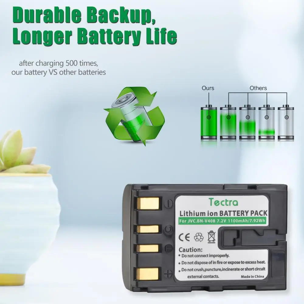 Bateria para Jvc D30e Bn-v408 Bn-v408u D30u D30us D31ek D31us D32 Camcorder Bnv408 Bnv408u 1100mah 7.2v gr Gr-d230us D30 - Image 6