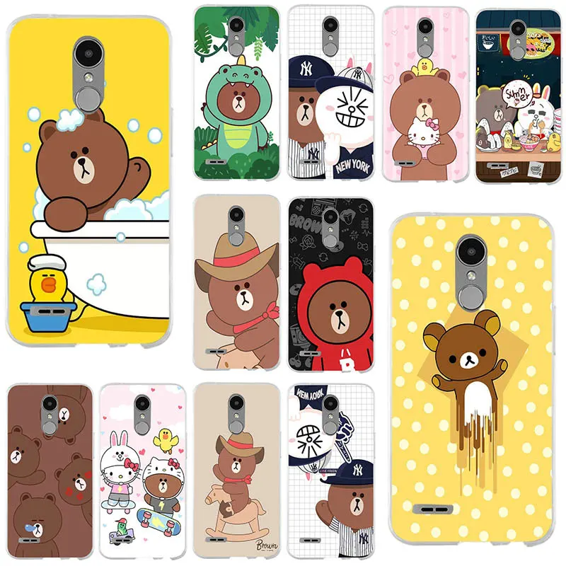 Милые мягкие ТПУ чехлы с медведем Rilakkuma для LG G4 G7 K4 K8 K10 K12 V40 V50 Q6 Q7 Q8 Q60 X power Nexus 5 Сумки