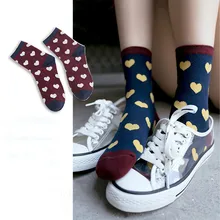 Jeseca с принтом в виде сердца, японский каваи, носки для женщин, Осень-зима, теплые носки, студенческий стиль, Sox, рождественский подарок для девочек