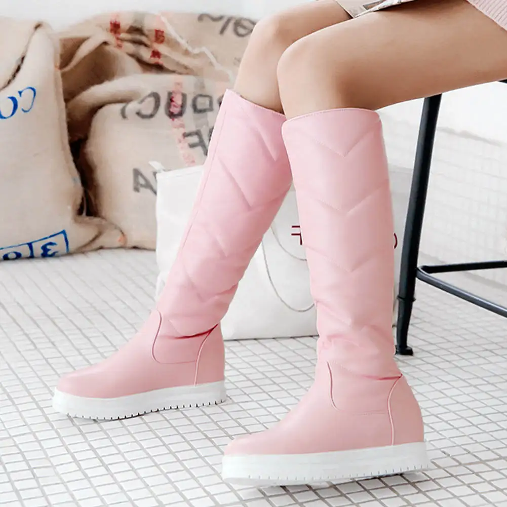 SARAIRIS Large Size 34-43 New Waterproof Snow Boots Lady Height Increasing Shoes Woman Non-slip Winter Fur Knee High Boots Women