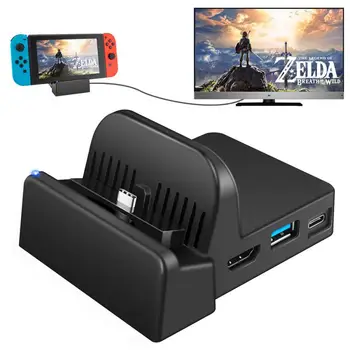

Portable Charging Dock Cradle Stand Fan HDMI USB Type-C Port For Nintendo Switch