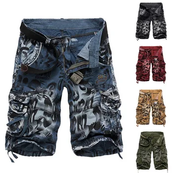 

2019 Camouflage Shorts Men Knee Length Casual Printing Short Pants Men Tactical Pants Men Summer Loose Short Masculino
