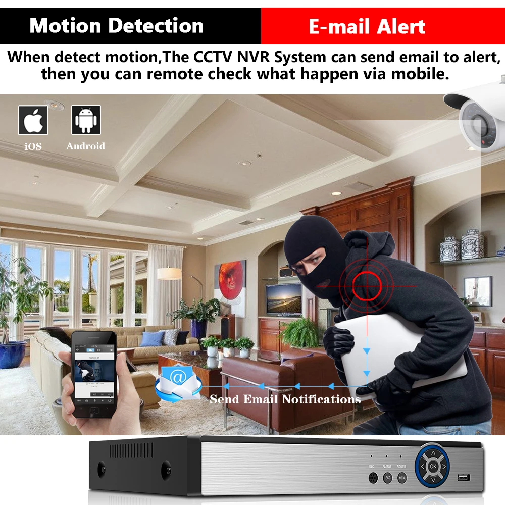 NINIVISION 4 8CH H.265 CCTV NVR 48V PoE 4 канала* 5MP/8 каналов* 5MP видеонаблюдения CCTV сетевой видеорегистратор PoE P2P ONVIF 2,0